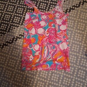 Lilly Pulitzer Pink and Orange Floral Tank Top